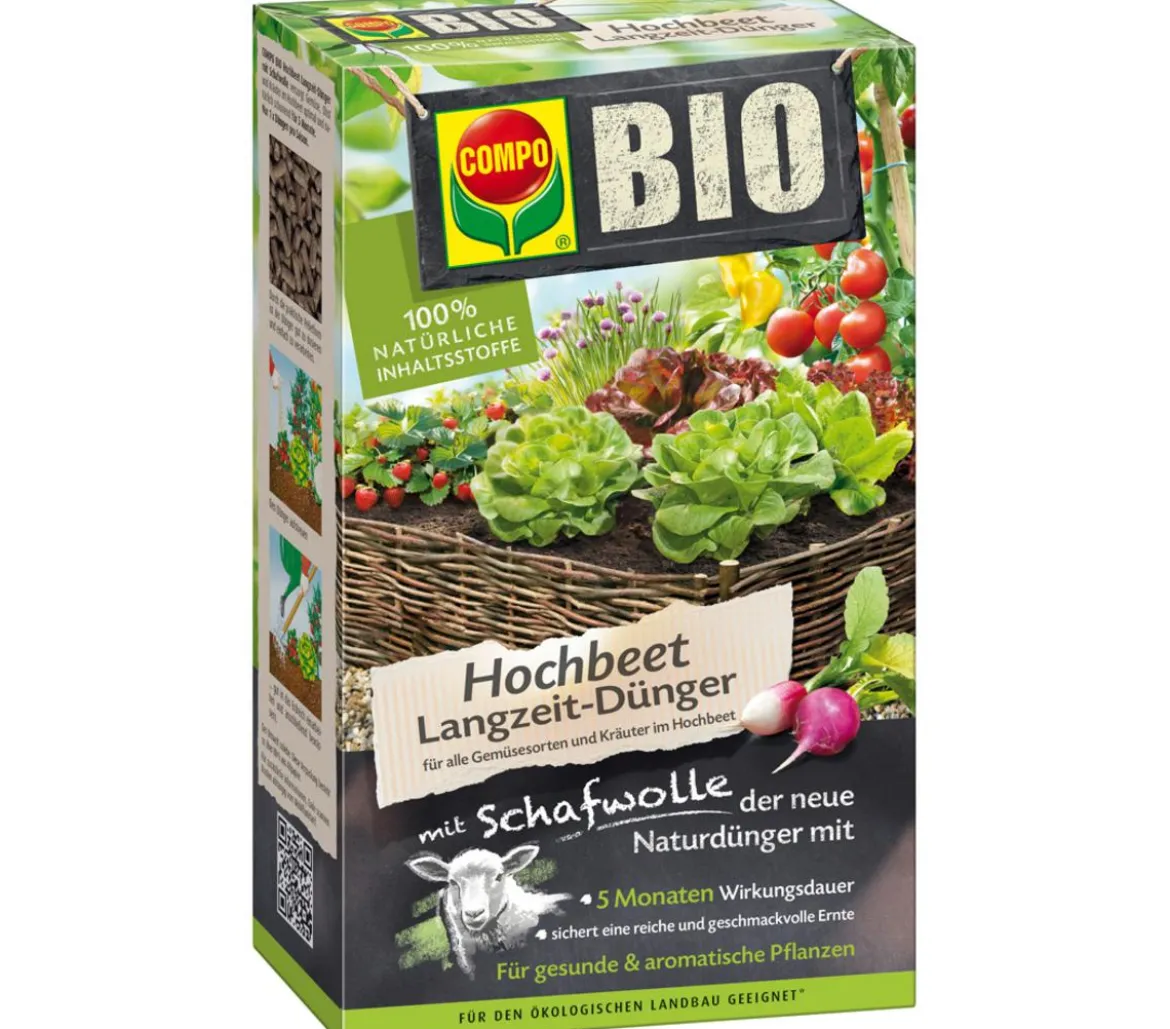 COMPO BIO Hochbeetdünger mit Schafwolle, 750 g
