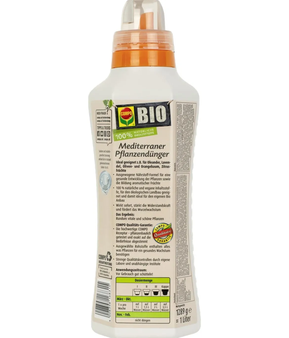 COMPO BIO Mediterraner Pflanzendünger, flüssig, 1 l
