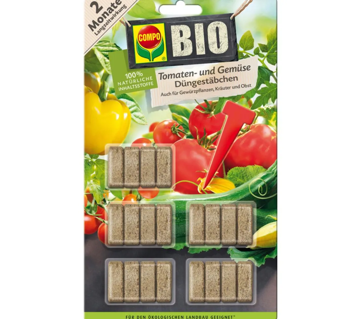 COMPO BIO Tomaten- und Gemüsedüngestäbchen, 20 Stk.