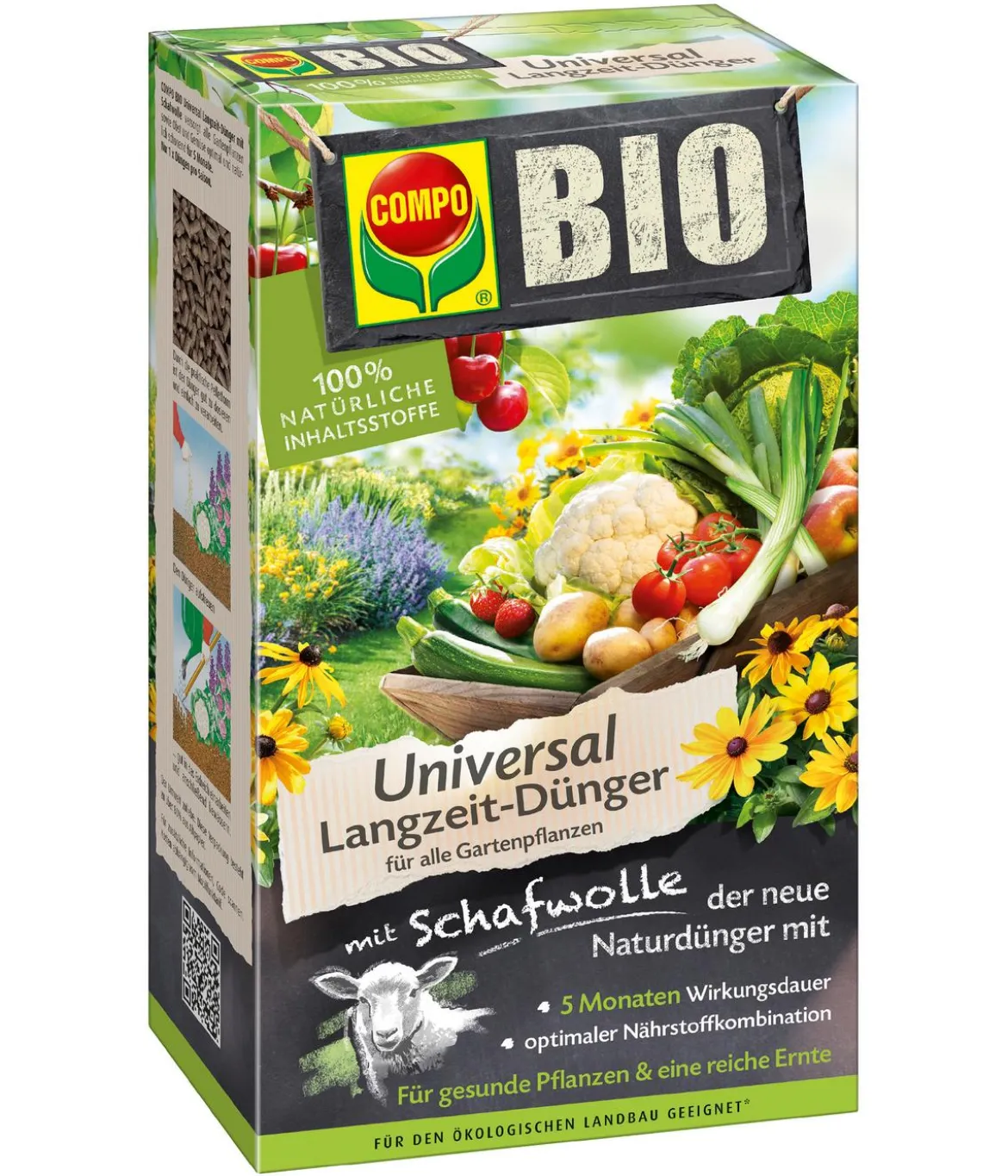 COMPO BIO Universal Langzeit-Dünger mit Schafwolle, 2 kg