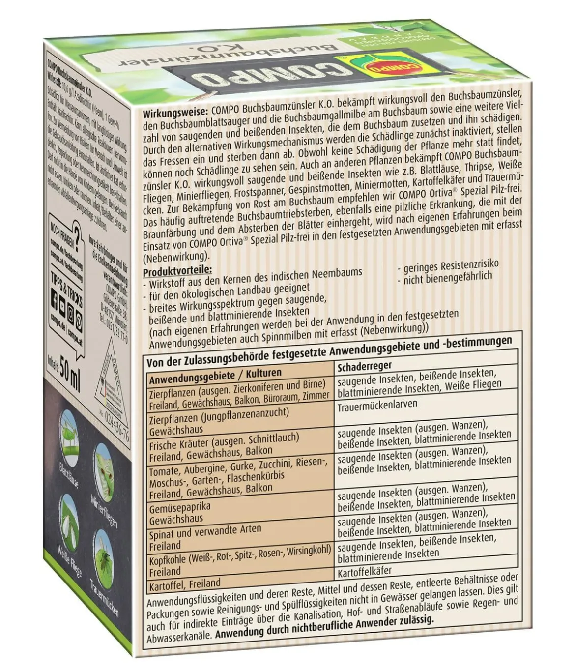 COMPO Buchsbaumzünsler K.O., flüssig, 50 ml