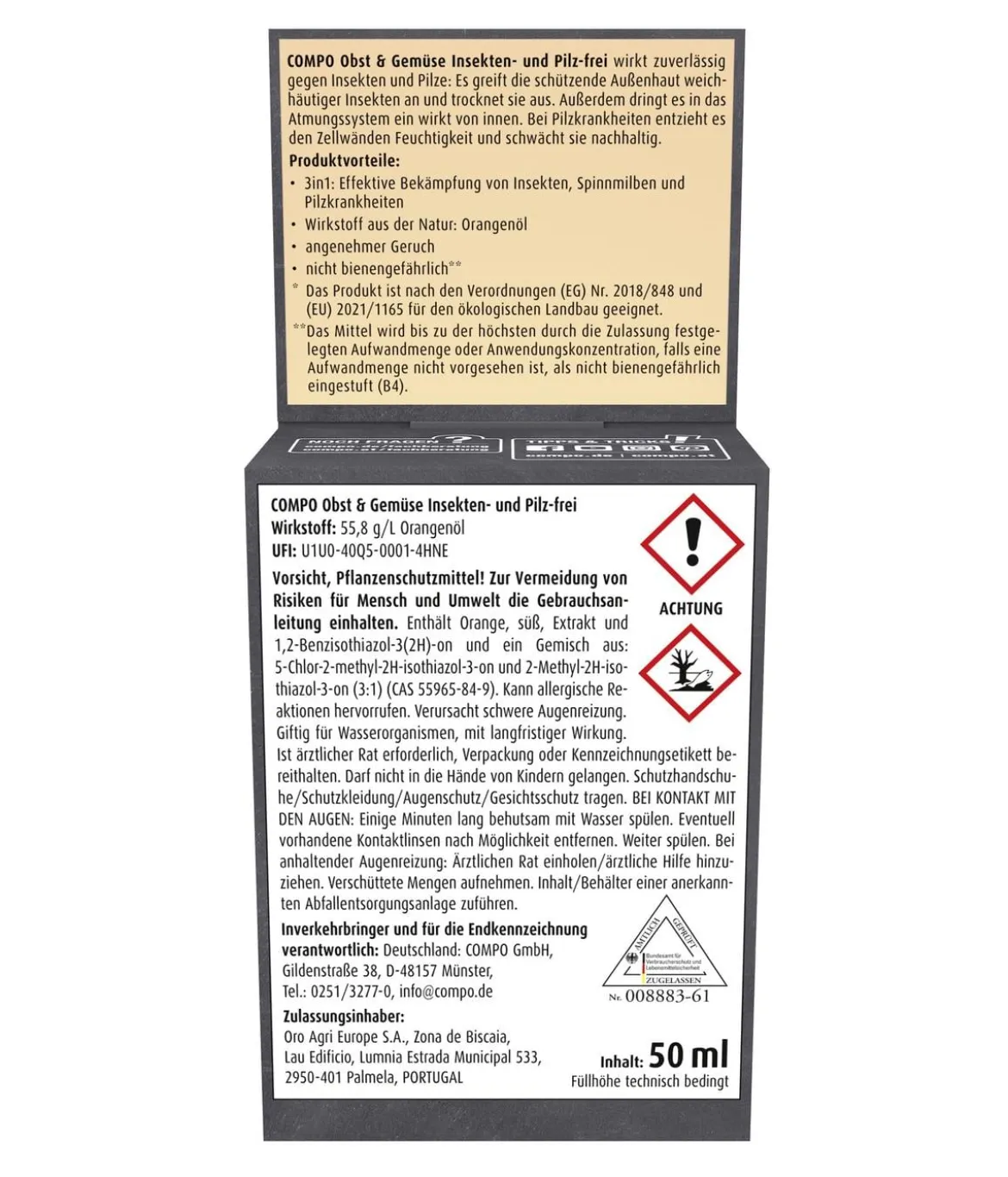 COMPO Obst & Gemüse Insekten- und Pilz-frei, flüssig, 50 ml
