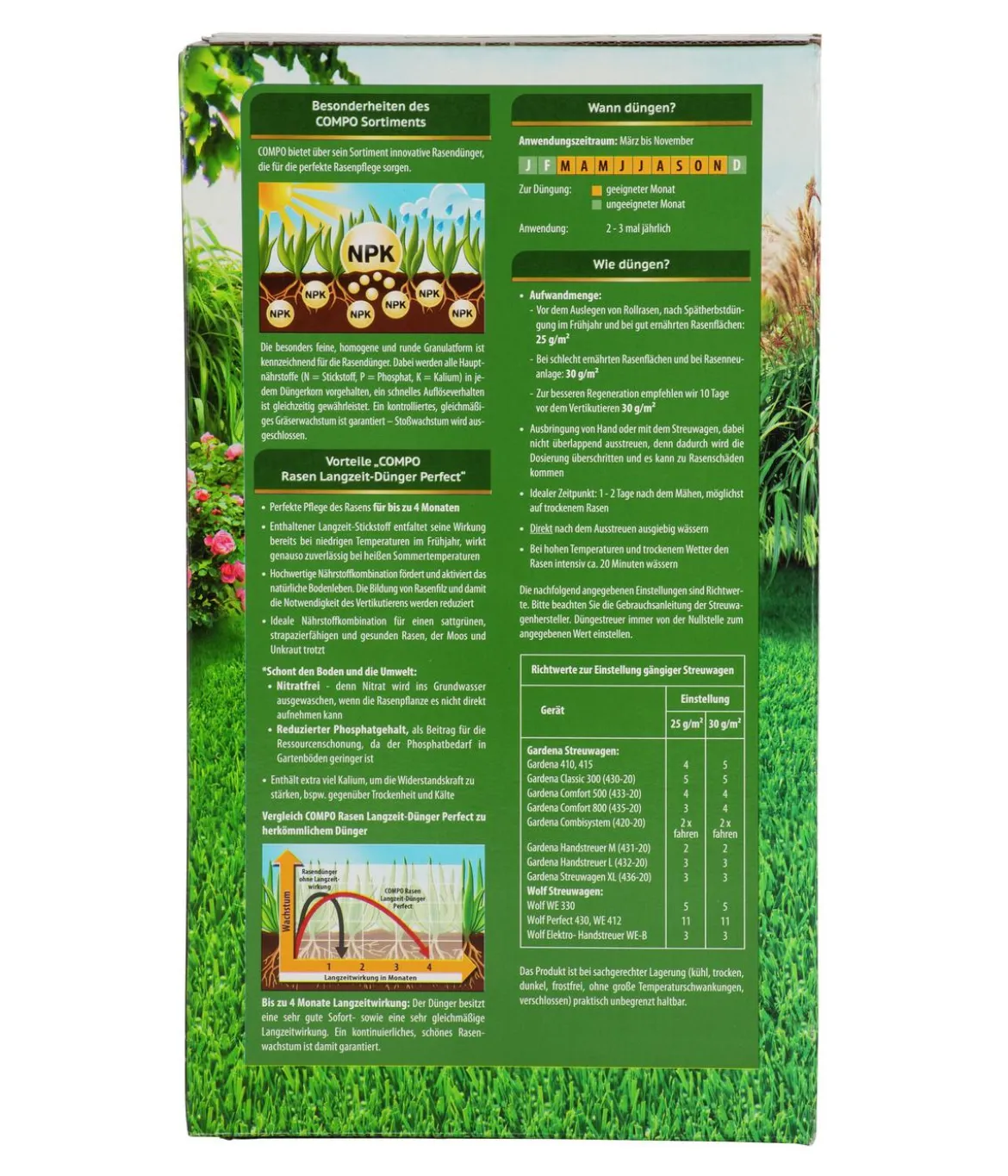 COMPO Rasen Langzeit-Dünger Perfect, 3 kg