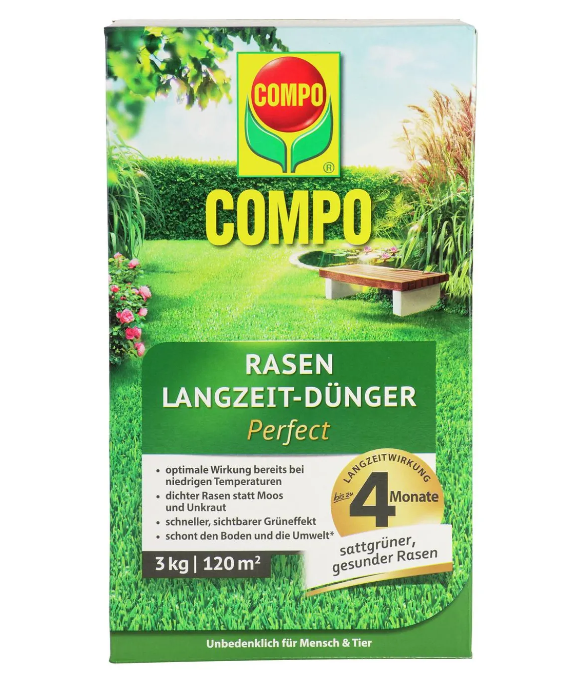 COMPO Rasen Langzeit-Dünger Perfect, 3 kg