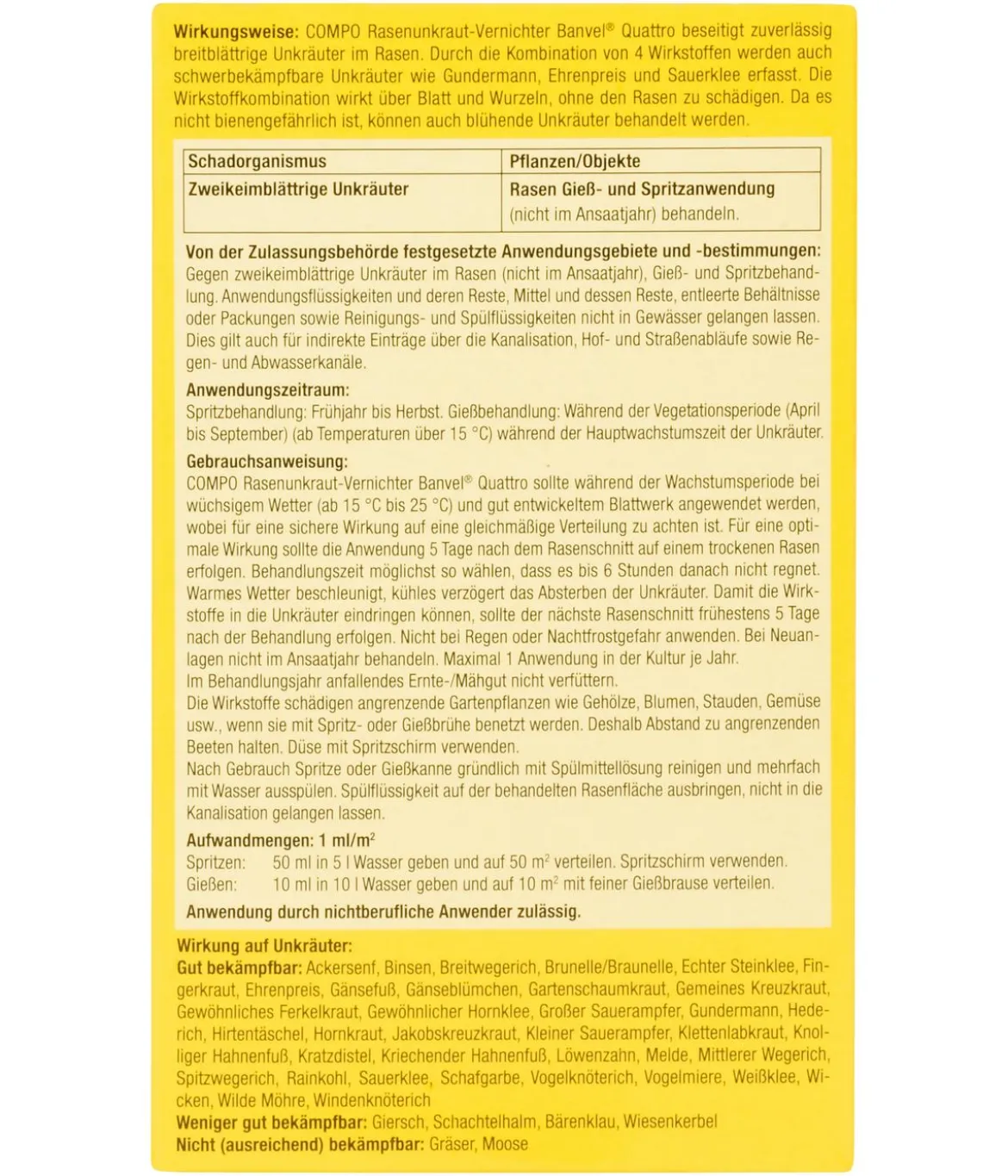 COMPO Rasenunkraut-Vernichter Banvel® Quattro