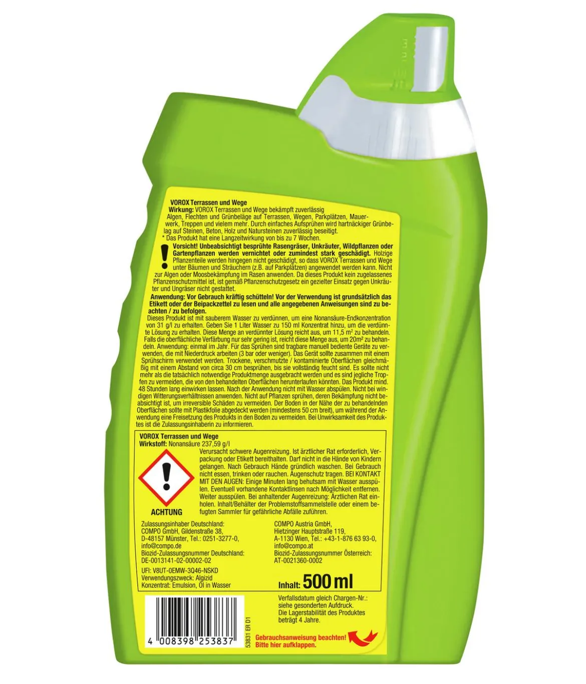 COMPO VOROX® Terrassen und Wege, 500 ml