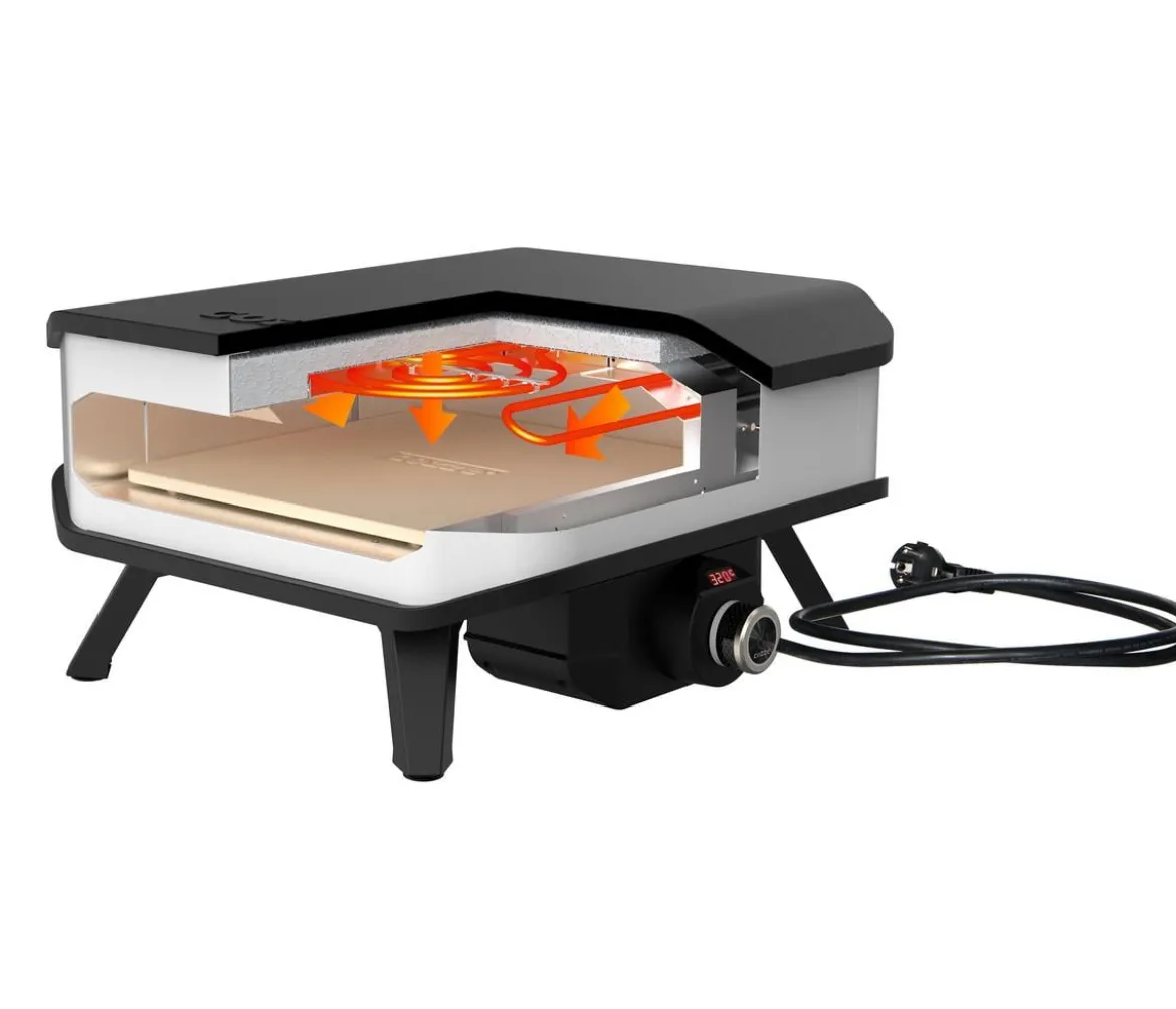 Cozze elektrischer Pizzaofen 34 cm (13"), inkl. Pizzastein & Hitzeschild, ca. B53/H29/T53 cm
