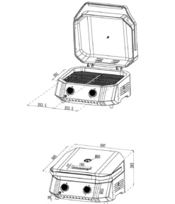 Cozze Gasgrill G-500 mit 2 Brennern, ca. B59,7/H37,8/T58,9 cm