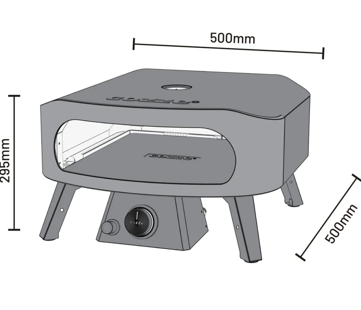 Cozze Gas-Pizzaofen Classic 34 cm (13"), mit Thermometer inkl. Pizzastein, ca. B50/H29,5/T50 cm