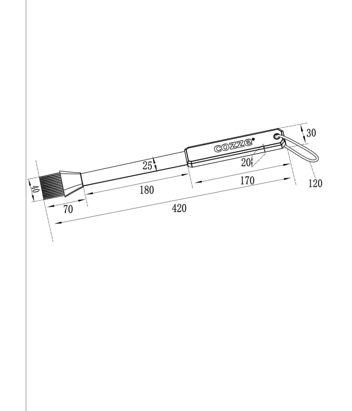 Cozze Grillpinsel, ca. B2/H4/T42 cm