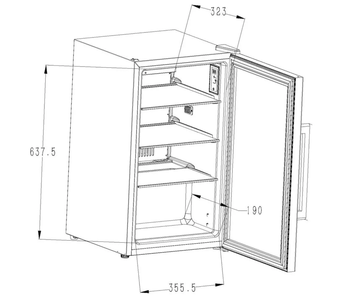 Cozze Kühlschrank Elements 63 l, ca. B45/H74/T43 cm