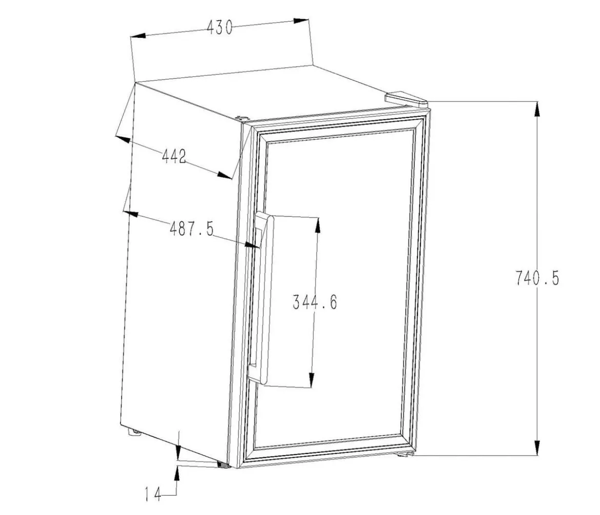 Cozze Kühlschrank Elements 63 l, ca. B45/H74/T43 cm