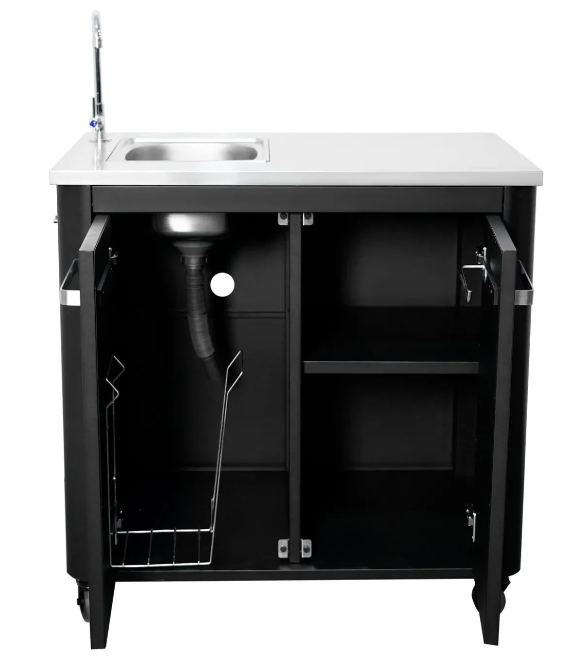 Cozze Outdoor-Küche Außentisch mit Edelstahlspüle, inkl. Wasserhahn, ca. B93,5/H90/T60 cm