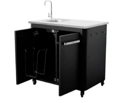 Cozze Outdoor-Küche Außentisch mit Edelstahlspüle, inkl. Wasserhahn, ca. B93,5/H90/T60 cm