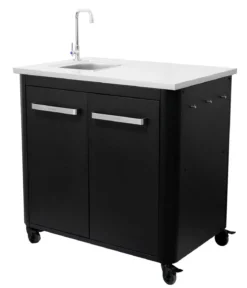 Cozze Outdoor-Küche Außentisch mit Edelstahlspüle, inkl. Wasserhahn, ca. B93,5/H90/T60 cm