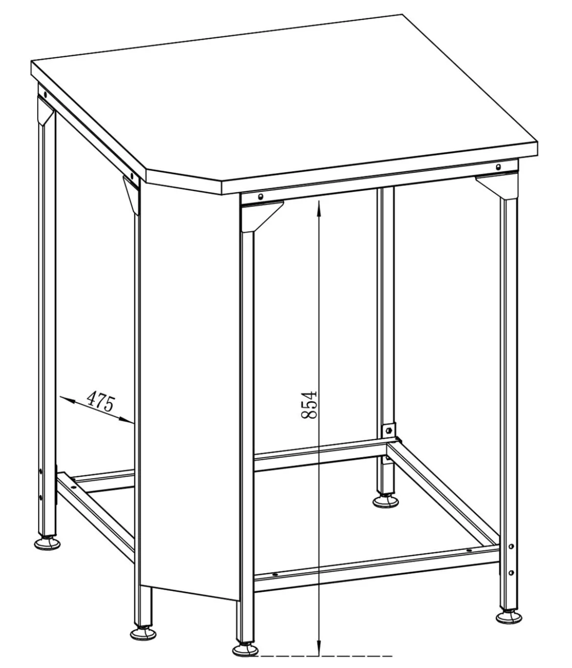 Cozze Outdoor-Küche Eck-Tisch, ca. B60/H90/T60 cm