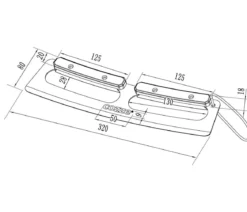 Cozze Wiegemesser für Pizza, ca. B32/H1,5/T8 cm