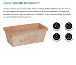 Degrea Terrakotta-Blumenkasten mit Olivendekor