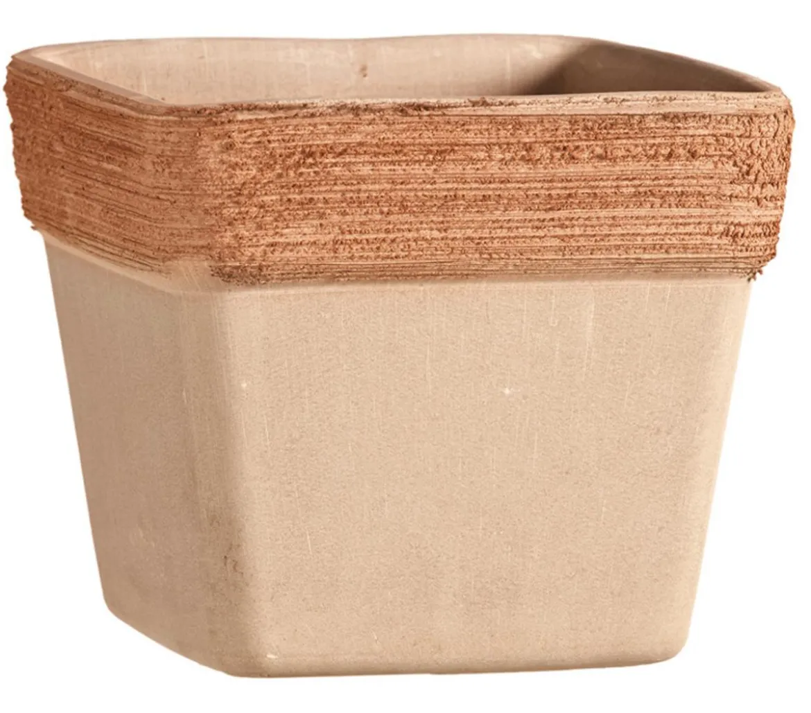 Degrea Terrakotta-Topf Graffiato, quadratisch, terrakotta-antik