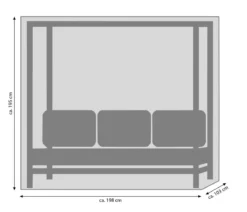 Dehner Abdeckhaube für Daybed Hollywood, ca. B195/H195/T100 cm
