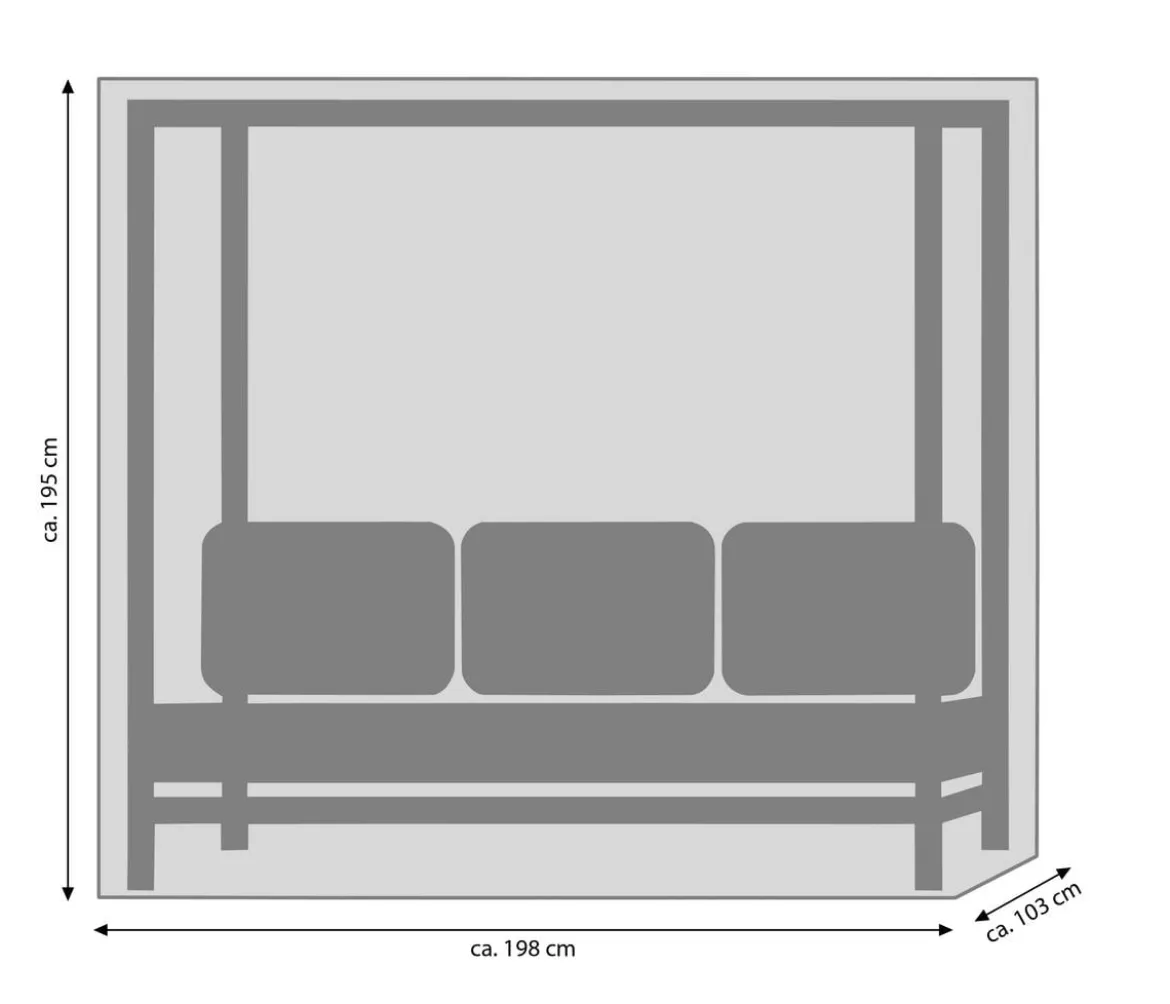 Dehner Abdeckhaube für Daybed Hollywood, ca. B195/H195/T100 cm