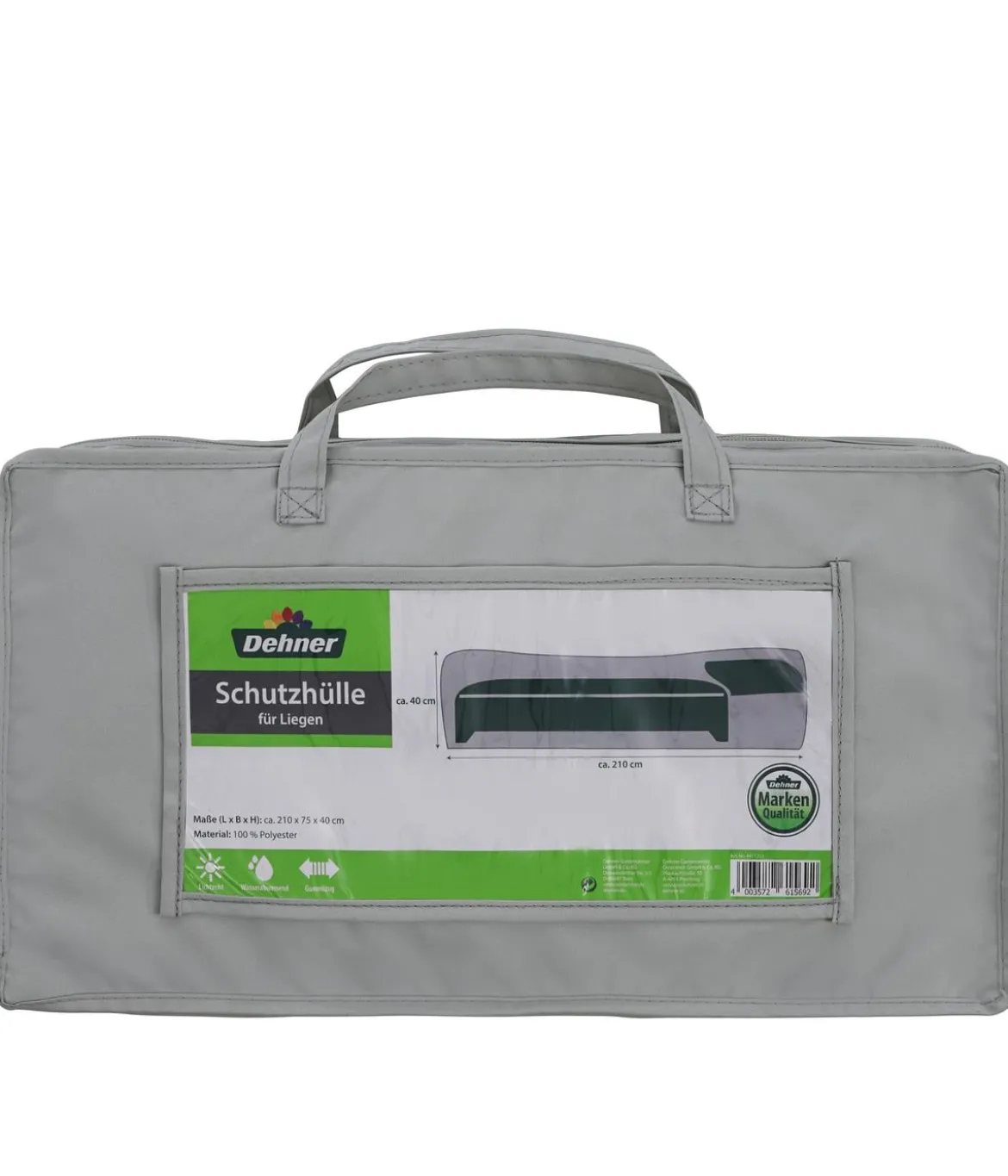 Dehner Abdeckhaube für Liegen, 75x40x210 cm, grau