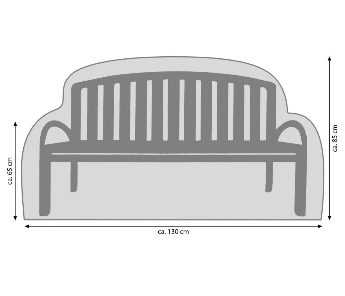 Dehner Abdeckhaube für 2-Sitzer Bank, grau, ca. B130/H85/T65 cm