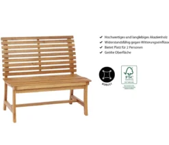 Dehner Akazienbank Paisley, 2-Sitzer