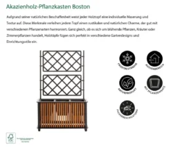 Dehner Akazienholz-Pflanzkasten Boston, rechteckig, ca. B86/H136/T33 cm