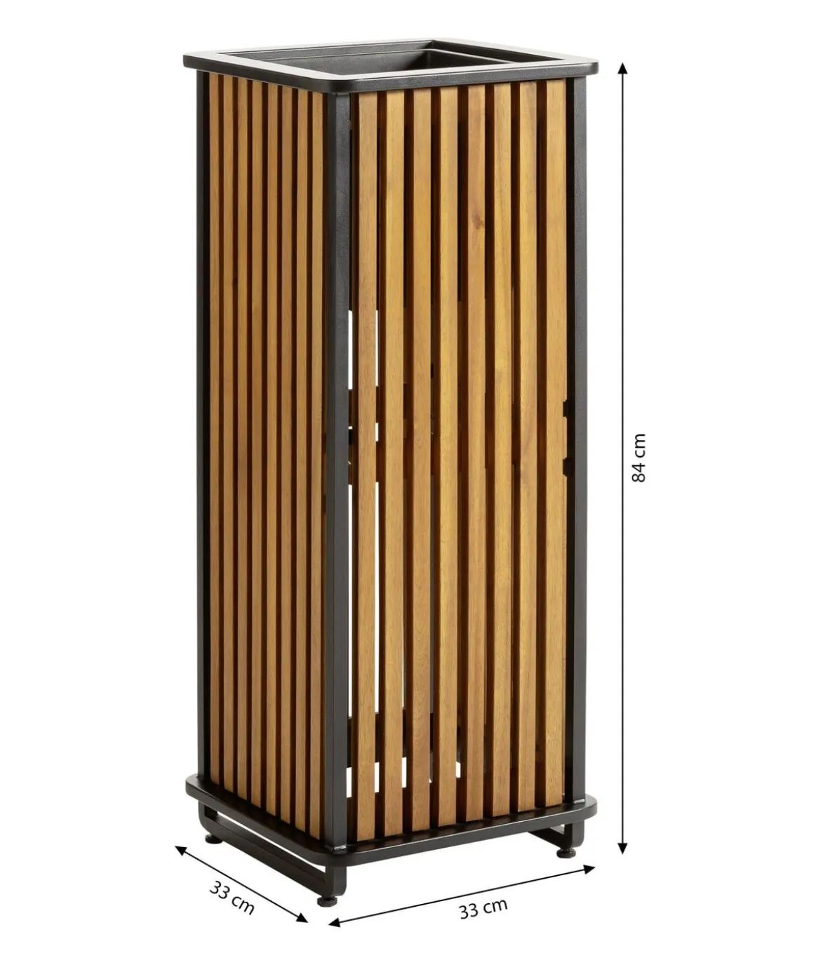 Dehner Akazienholz-Pflanzkasten Boston, quadratisch, ca. B33/H84/T33 cm