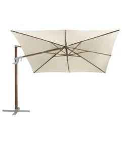 Dehner Ampelschirm Zypern, Holzoptik, quadratisch, ca. B300/T300 cm