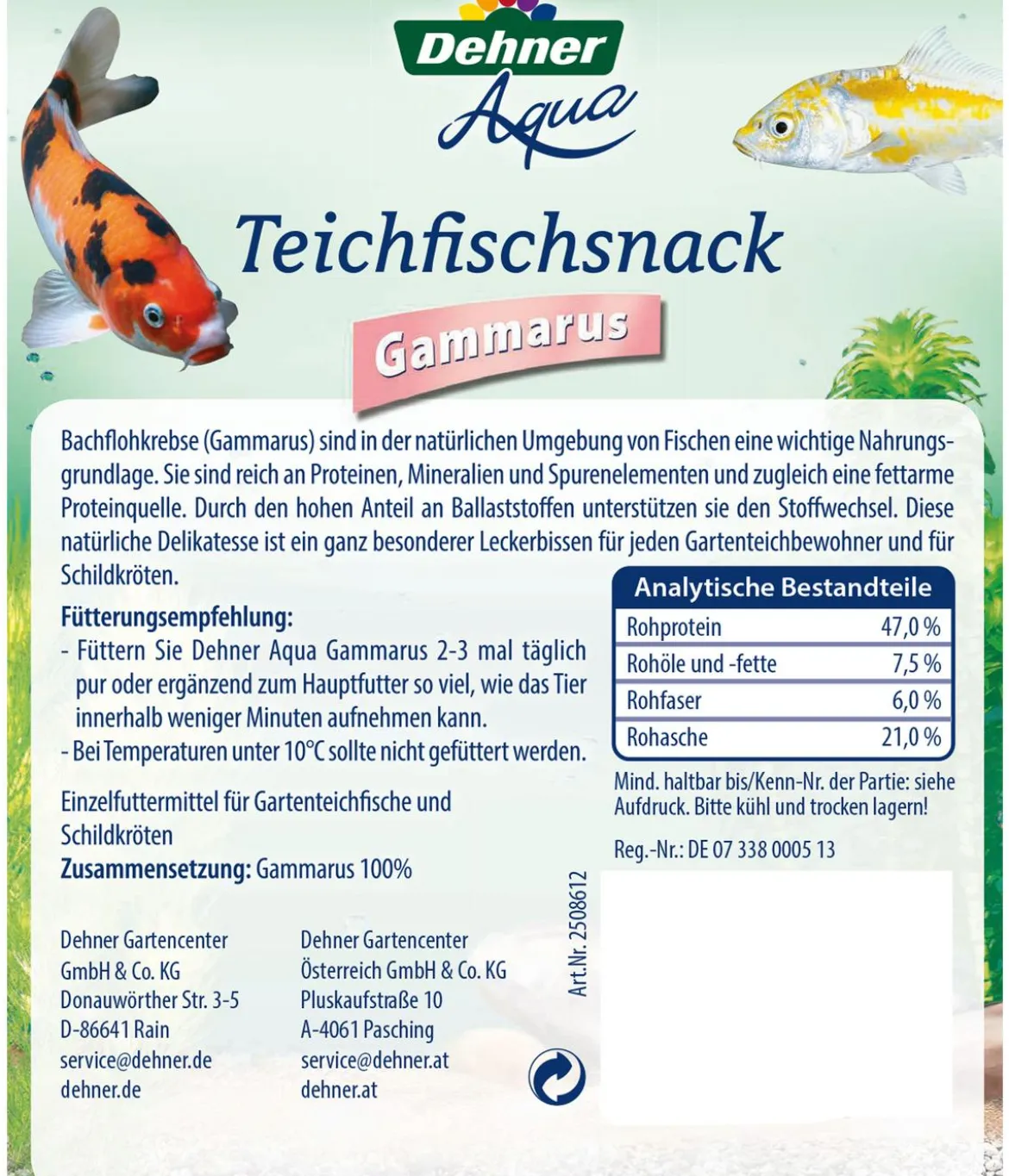 Dehner Aqua Teichfischsnack Gammarus, 110 g