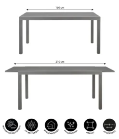 Dehner Ausziehtisch Chicago, ca. B160-210/H75/T90 cm