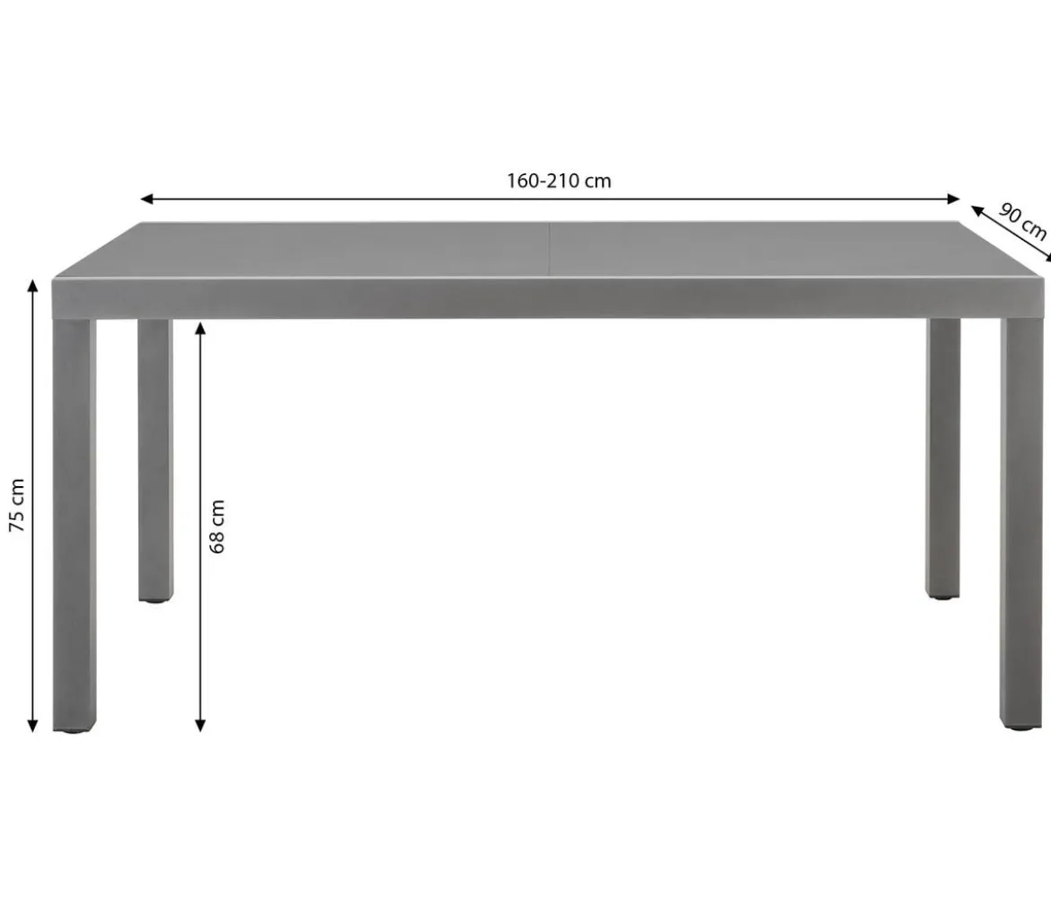 Dehner Ausziehtisch Chicago, ca. B160-210/H75/T90 cm