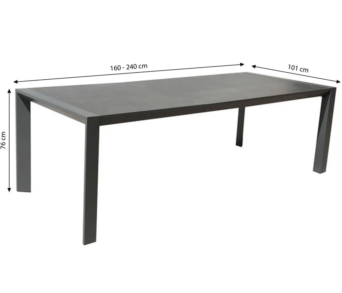 Dehner Ausziehtisch Cleveland, ca. B160-240/H76/T101 cm