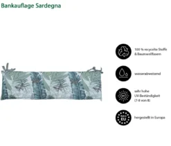 Dehner Bankauflage Sardegna 2-Sitzer, ca. B116/H6/T47 cm