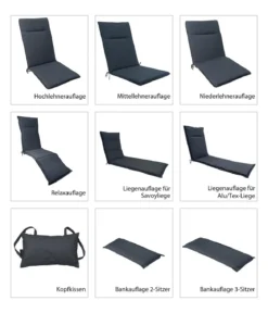 Dehner Bankauflage Veneto 3-Sitzer, ca. B156/H6/T47 cm