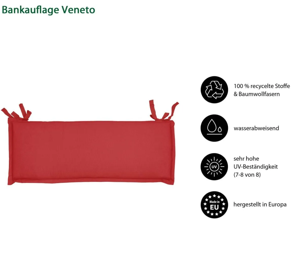 Dehner Bankauflage Veneto 3-Sitzer, ca. B156/H6/T47 cm