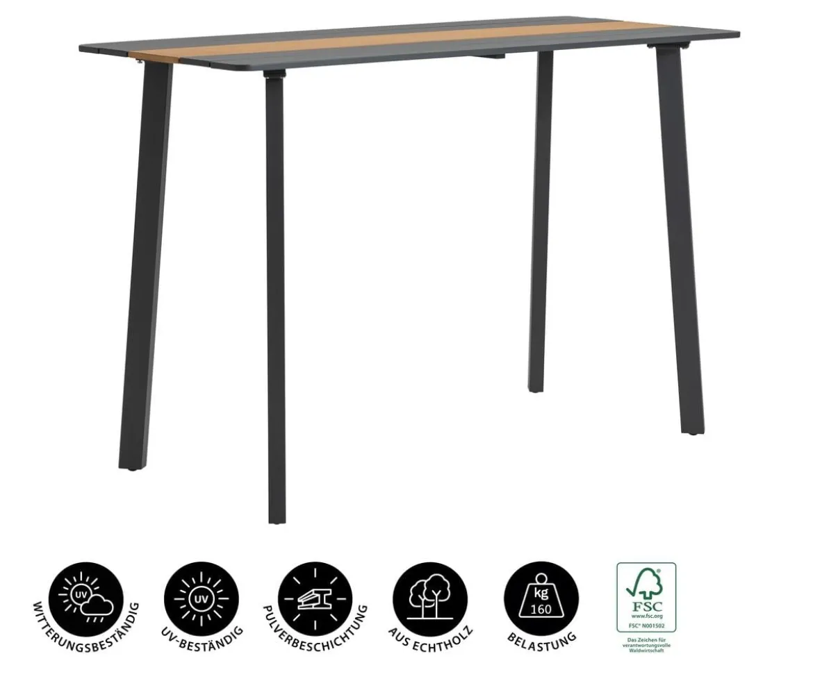 Dehner Bartisch Montpellier, ca. B160/H104/T66,5 cm