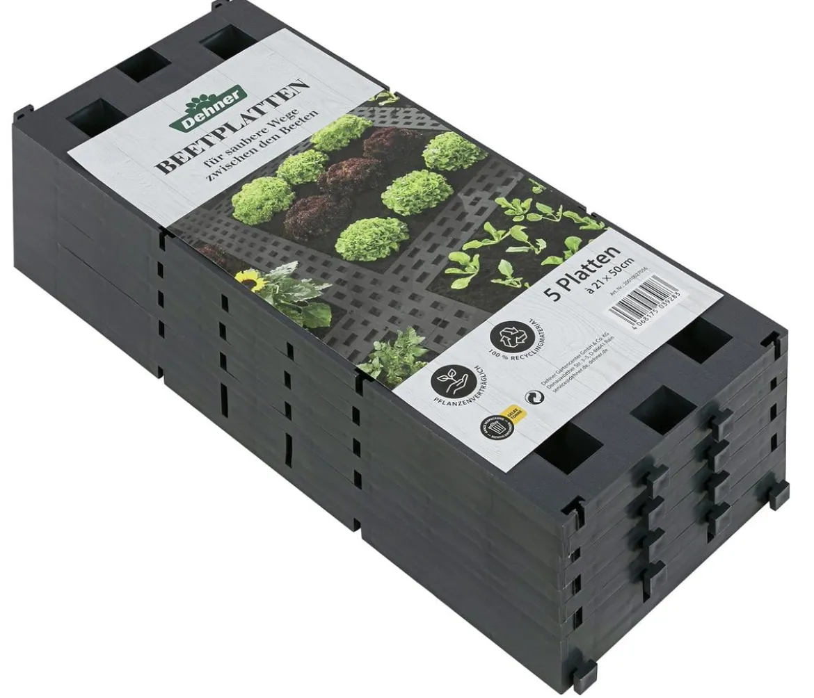 Dehner Beetplatten für den Garten, anthrazit, 5 Stk.