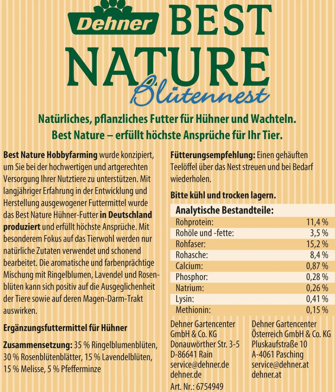 Dehner Best Nature Hühnerfutterergänzung Blütennest