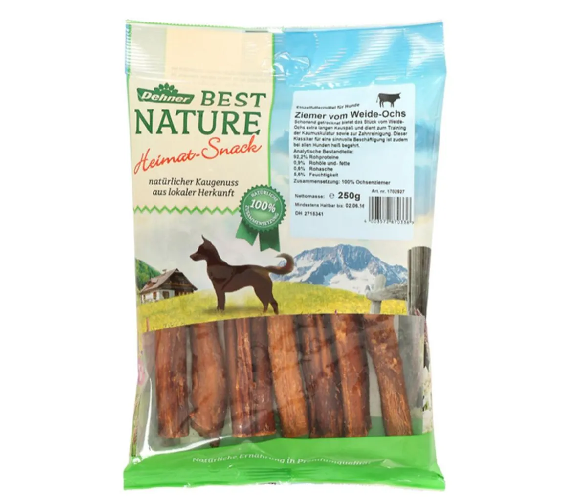 Dehner Best Nature Hundesnack Ziemer vom Weide-Ochs, 250 g