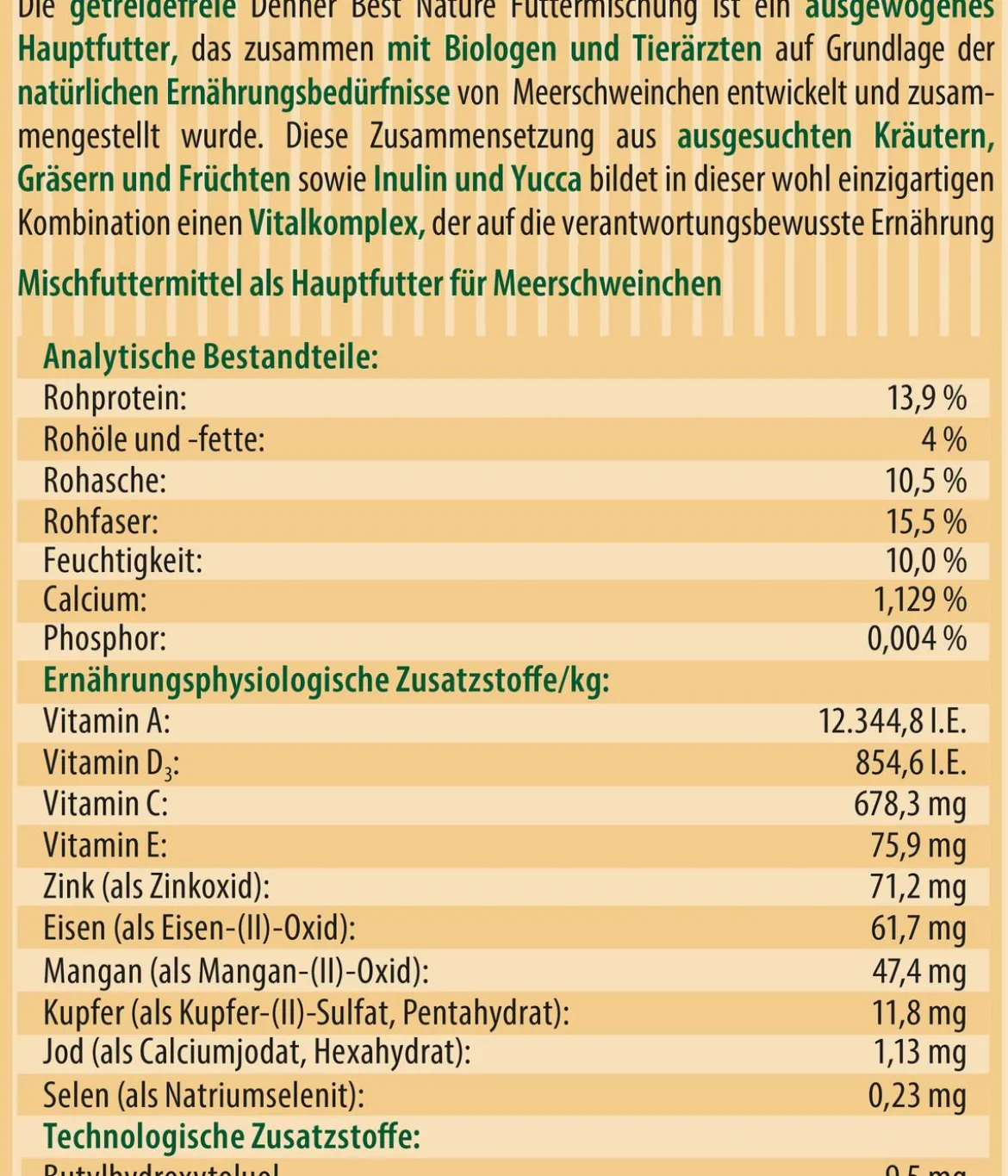 Dehner Best Nature Meerschweinchenfutter, 2 kg