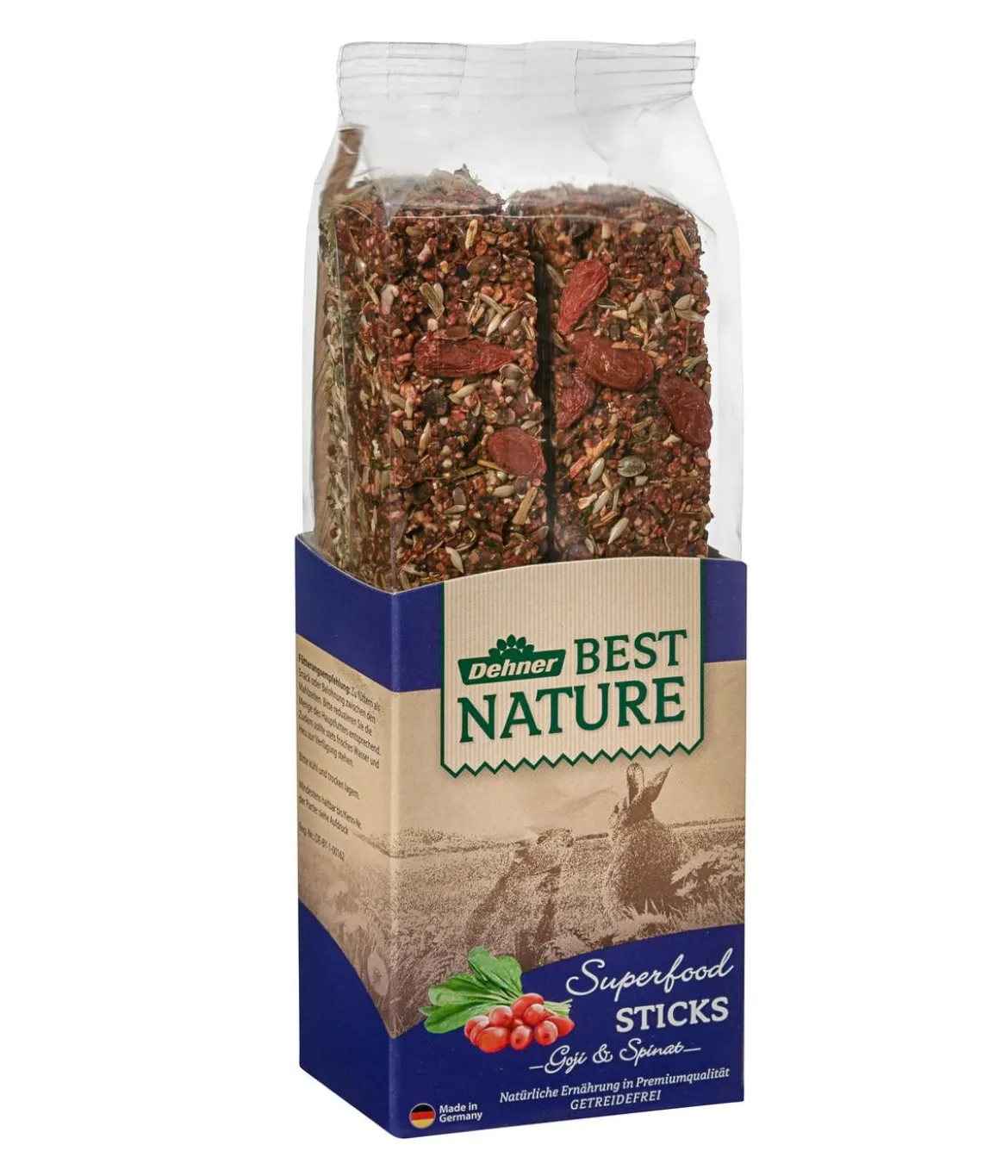 Dehner Best Nature Nagersnack Superfood Sticks Goji & Spinat