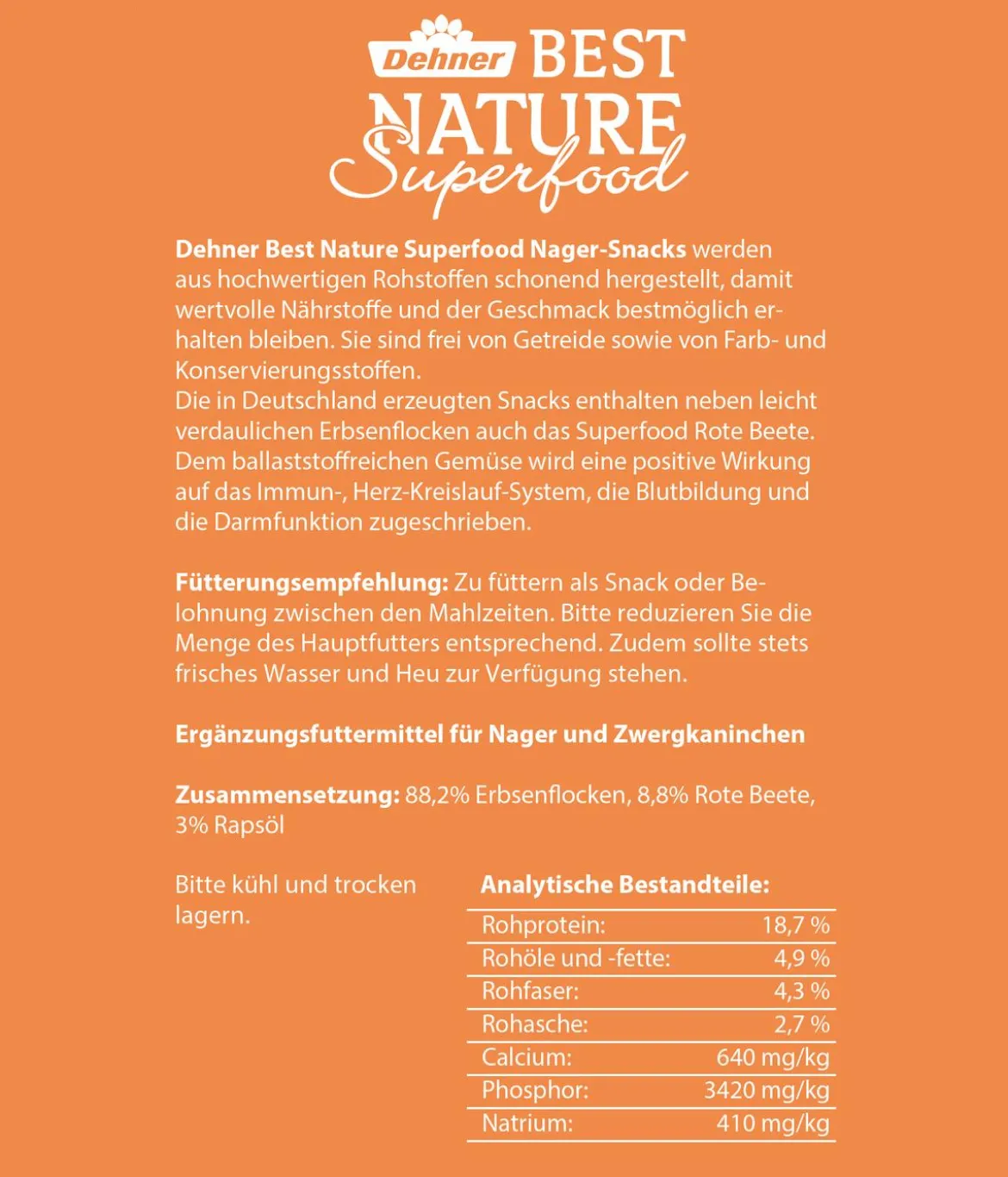 Dehner Best Nature Nagersnack Superfood Bärchen Rote Beete, 100 g