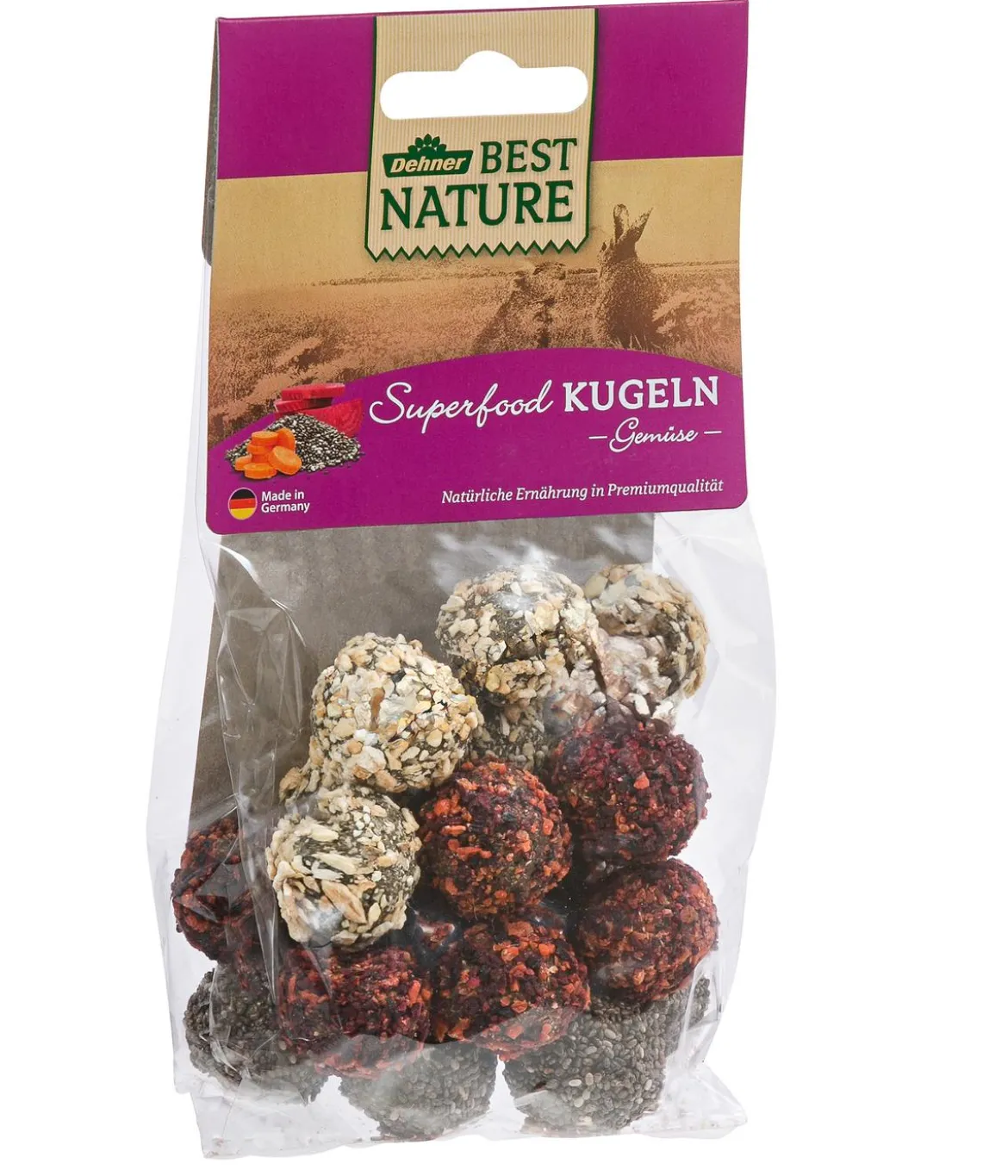 Dehner Best Nature Nagersnack Superfood Kugeln Gemüse, 75 g