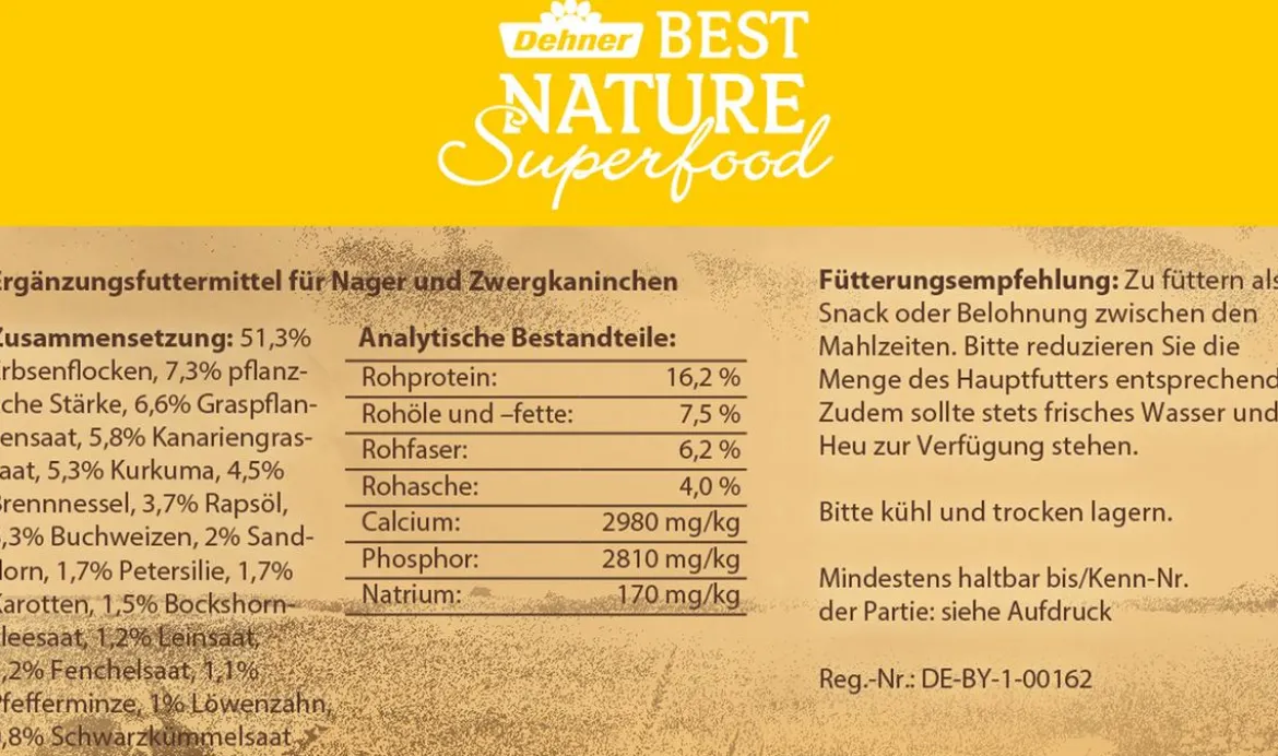 Dehner Best Nature Nagersnack-Würfel Superfood Sanddorn