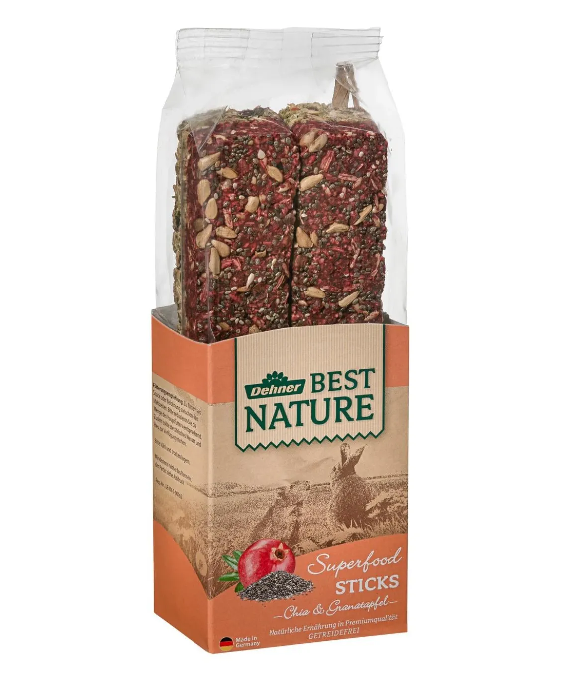 Dehner Best Nature Nagersnack Superfood Sticks Chia & Granatapfel