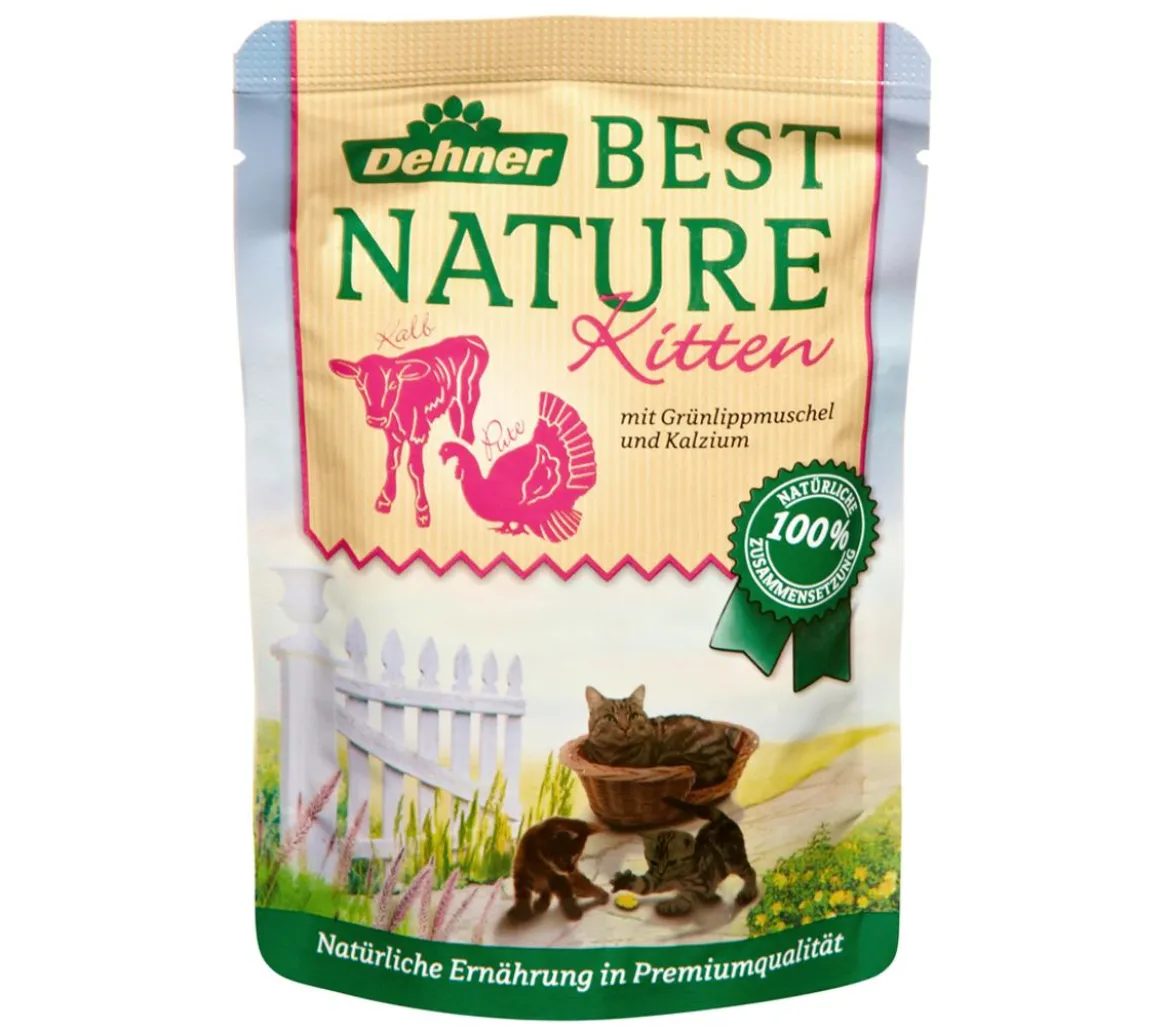 Dehner Best Nature Nassfutter für Katzen Kitten, 16 x 85 g