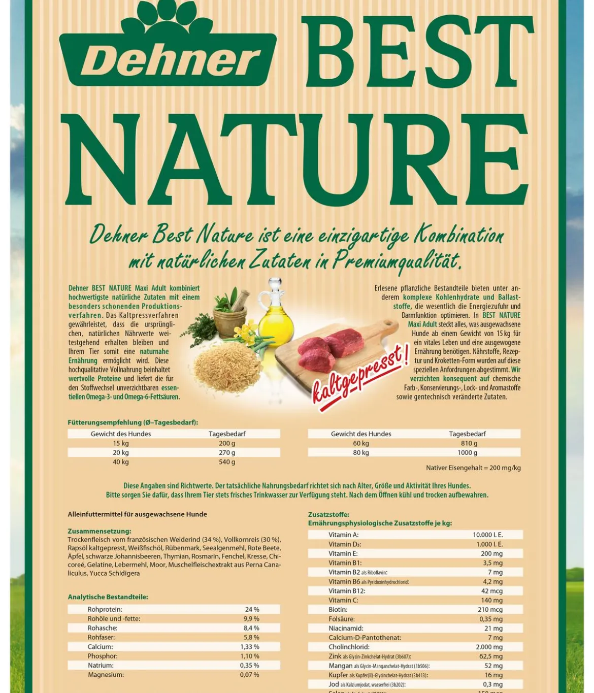 Dehner Best Nature Trockenfutter für Hunde Maxi Adult